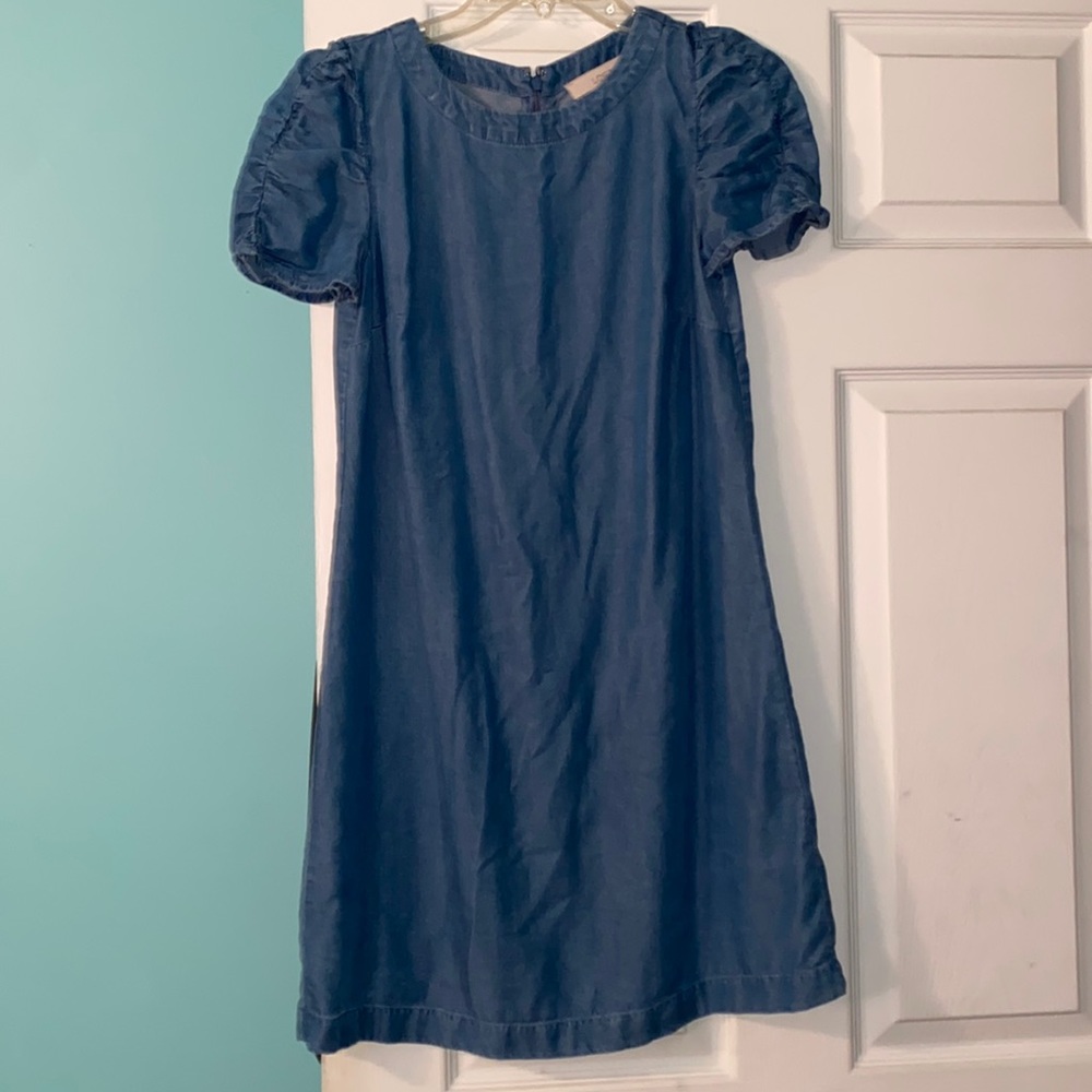 LOFT Petite Chambray Shift Dress